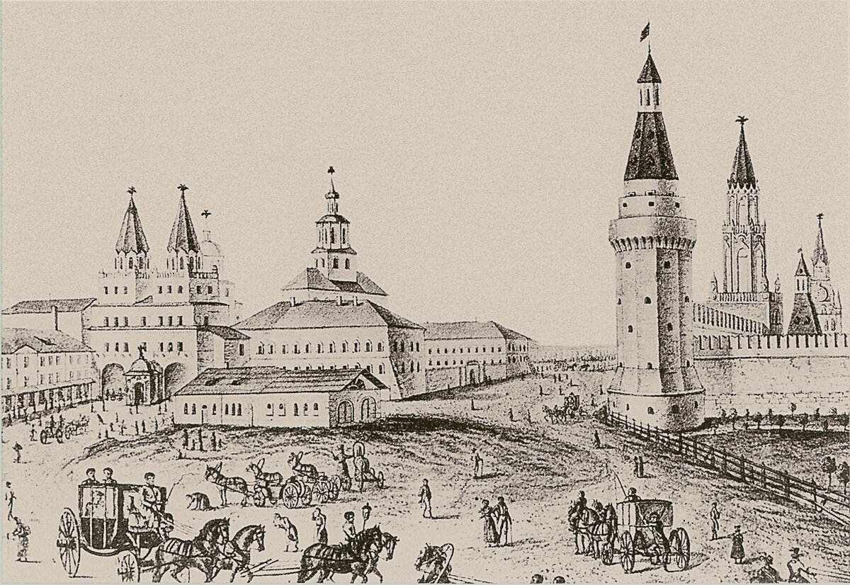 Здание Главной аптеки в Москве. Гравюра XVIII века