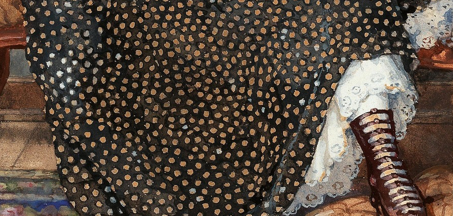 "Молодая женщина мечтает", Константин Сомов, 1928. (сс) Wikimedia Commons. Деталь.