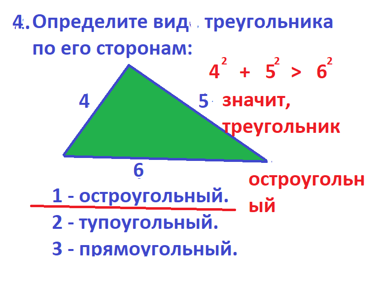 Виды треугольников по величине сторон