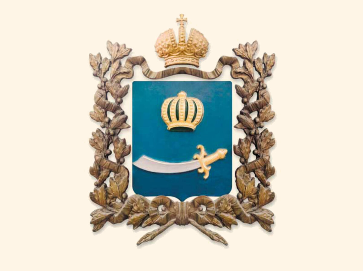 Герб Астраханской губернии, на основе которого был создан герб области, утверждённый 8 декабря 1856 года.