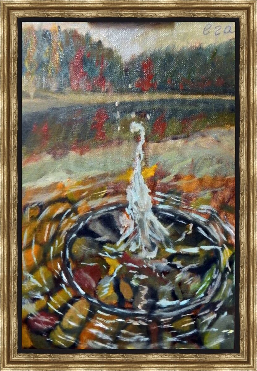 Масло, холст на картоне. А-4