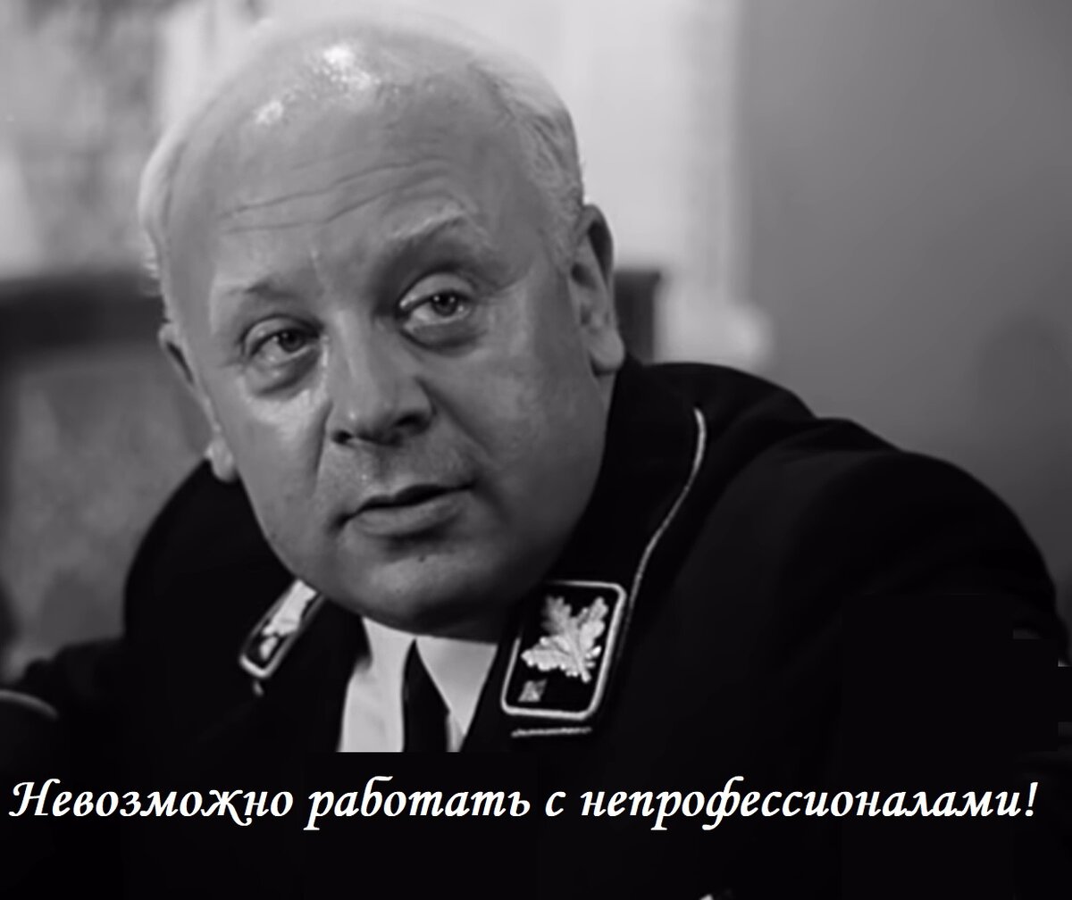 Невозможно работать  с непрофессионалами! 