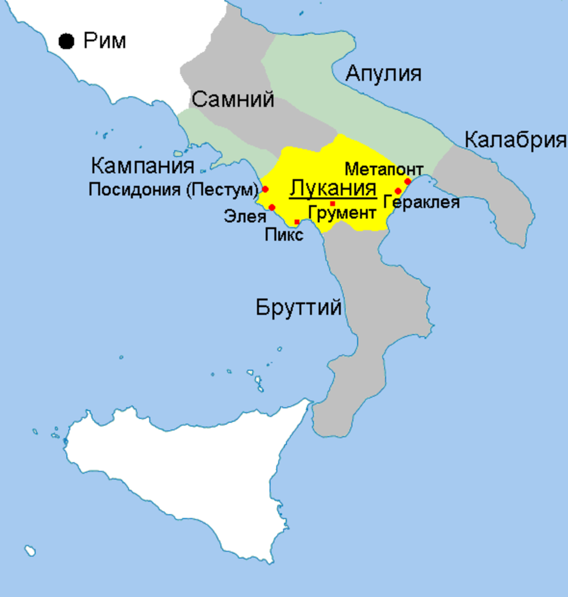 Расположение Лукании (яндекс картинки)
