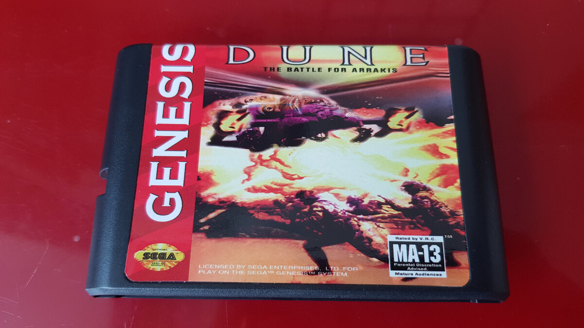 Вот так, примерно выглядел картридж Dune 2: The battle for Arrakis для Sega Mega Drive