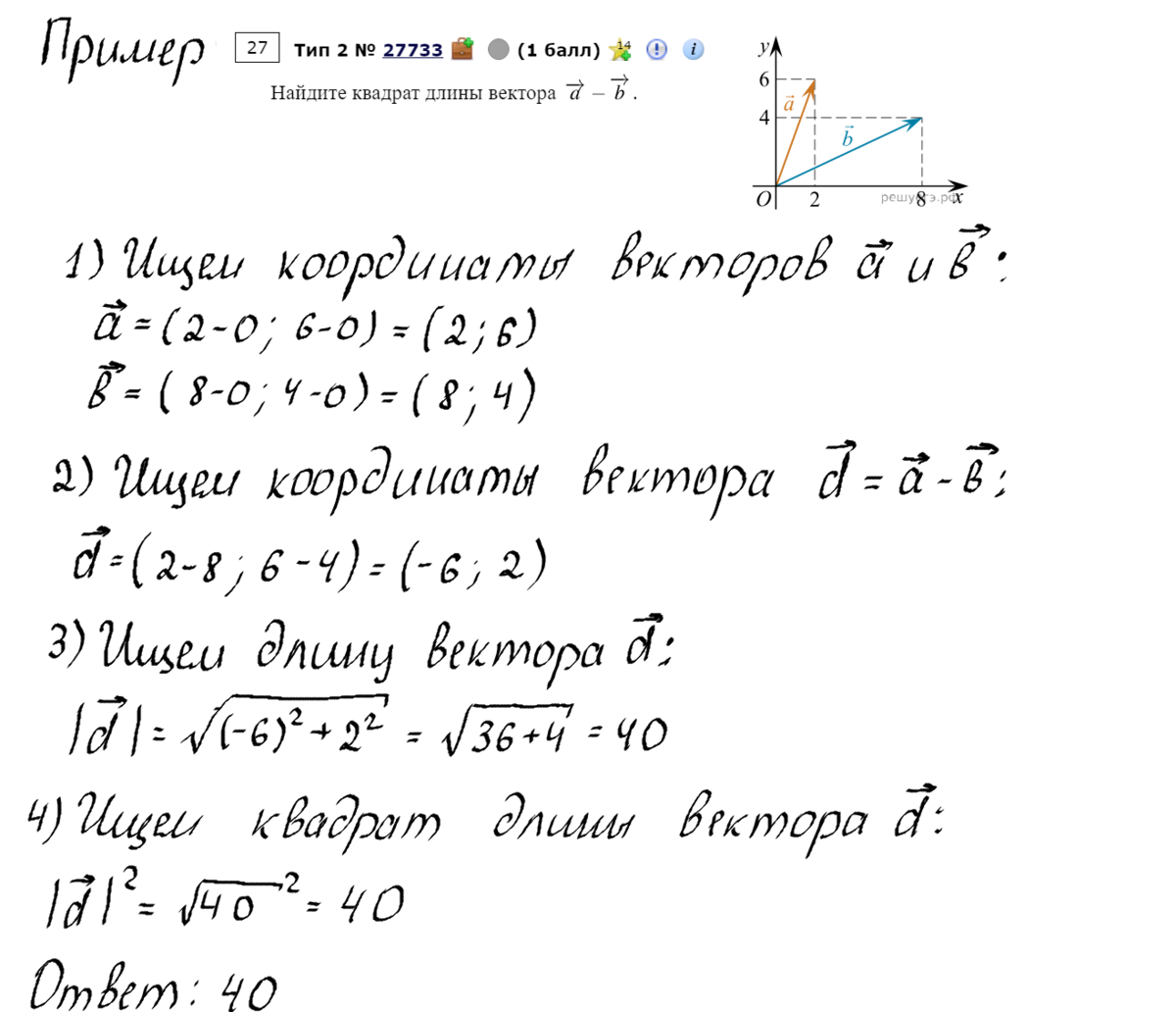 Все формулы векторов для егэ математика. Квадрат длины вектора. Как найти длину вектора.