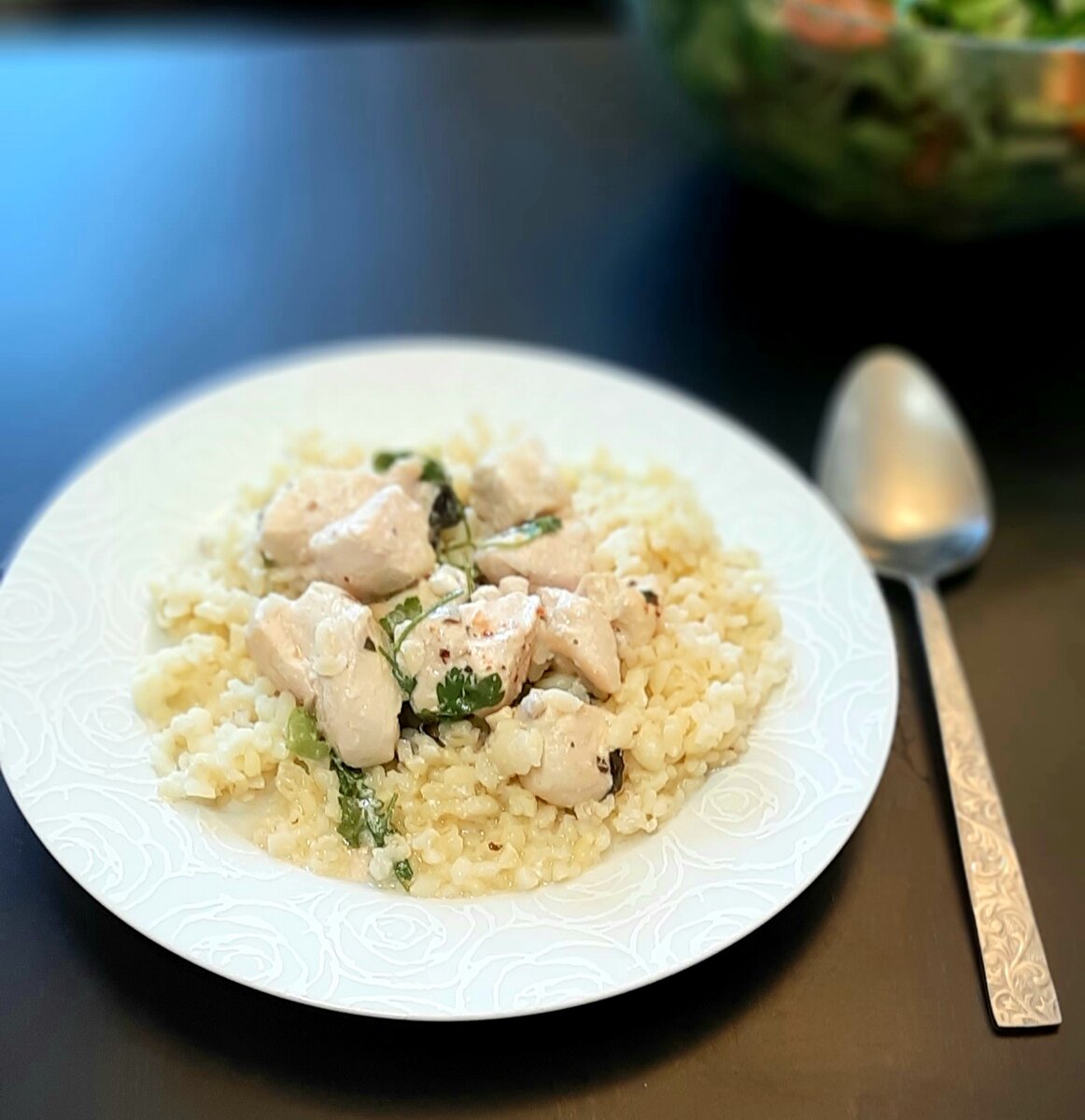 Булгур с курицей и базиликом