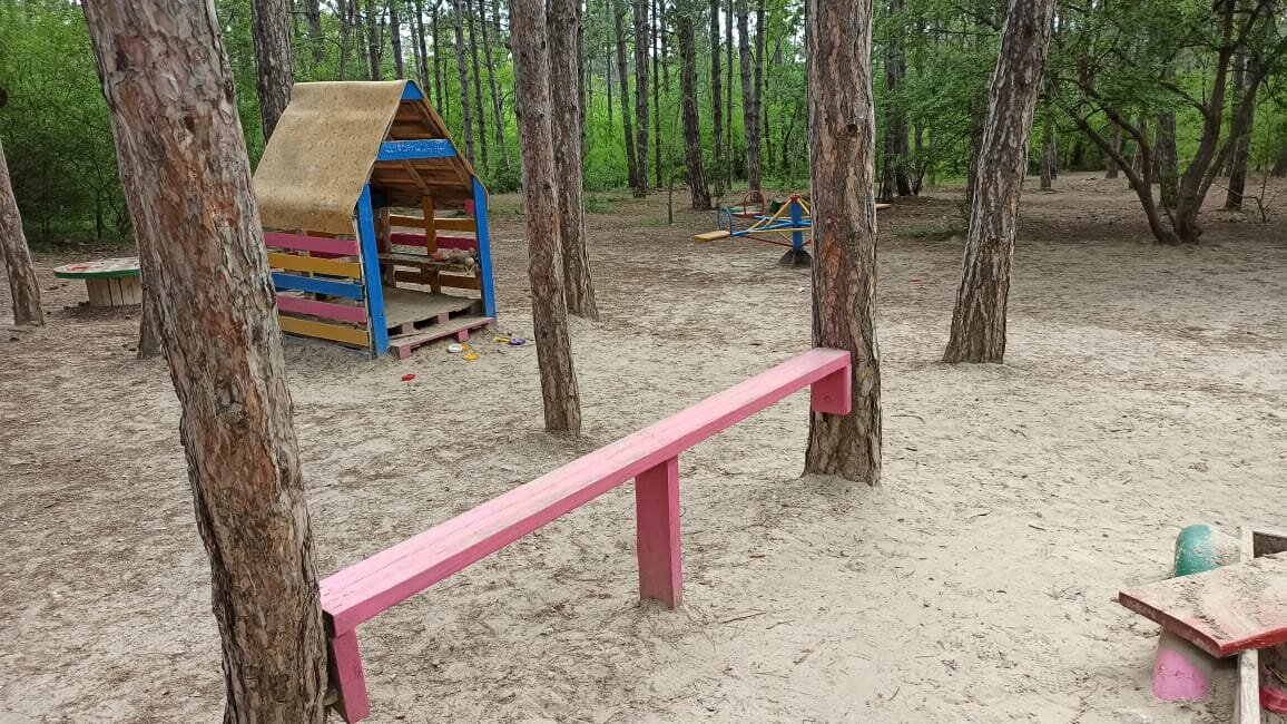 Вот такая лесная площадка нам открылась