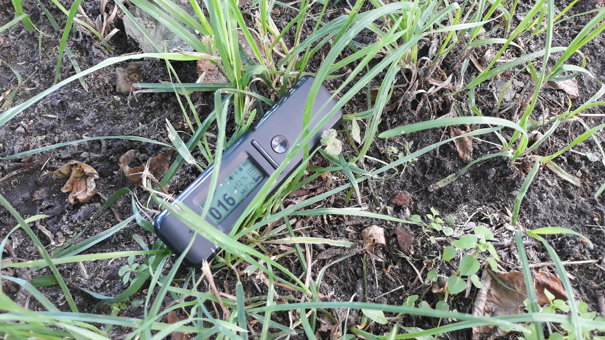 Дозиметр-радиометр Радиакод 101 на траве.