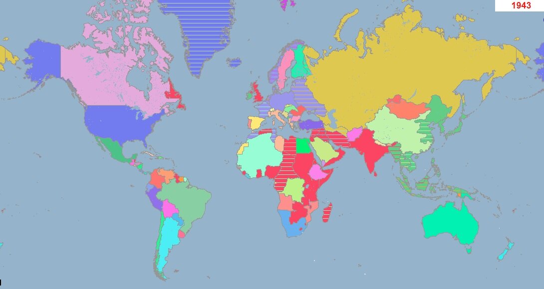 Политическая карта в 1943 году