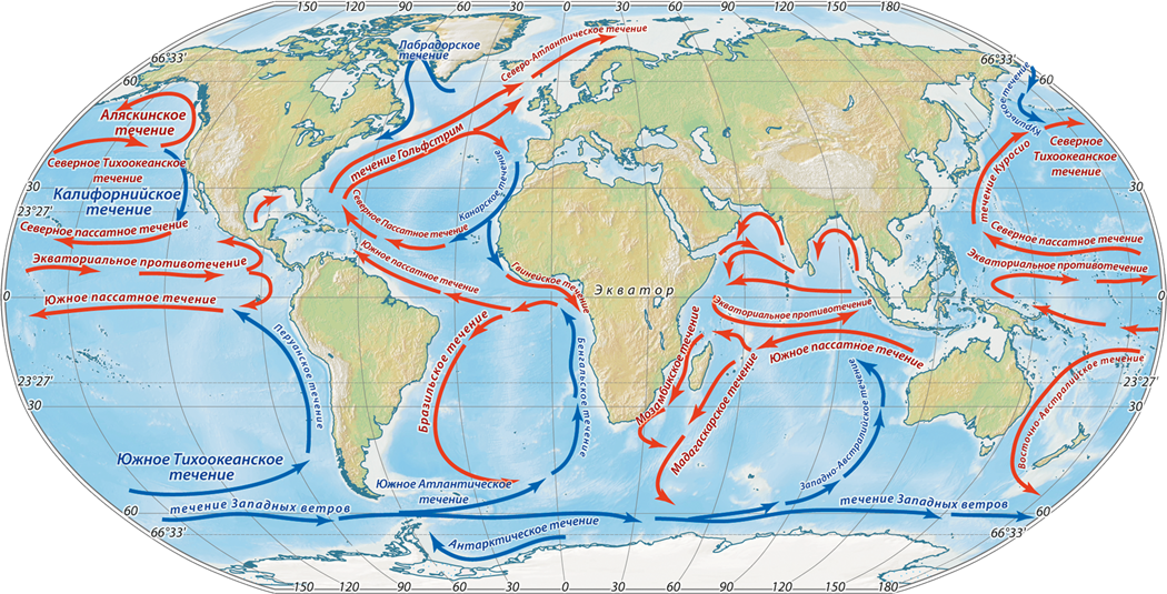 Покажите на карте направление. Тёплые и холодные течения на карте мирового океана. Теплые и холодные течения на карте мира. Тёплые течения мирового океана на карте. Тёплые и холодные течения на карте.