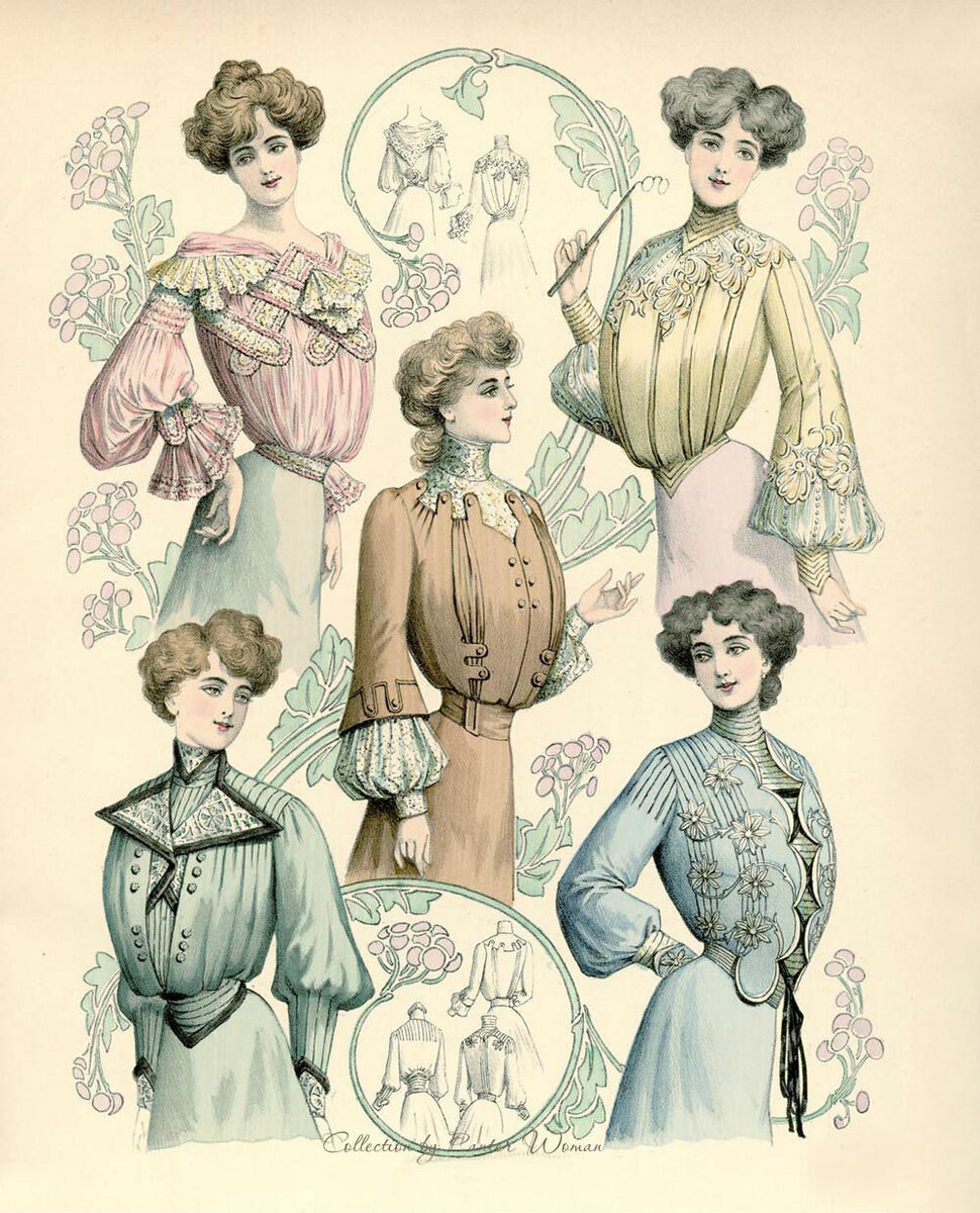 Модные блузки, 1902 год.