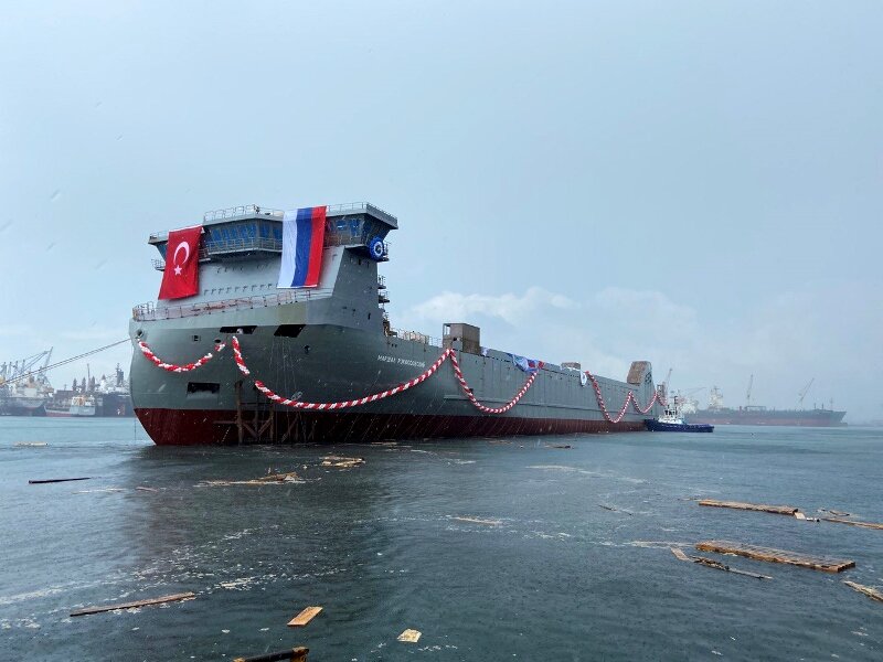 Спуск на воду парома  «Маршал Рокоссовский» проекта CNF19M в Турции