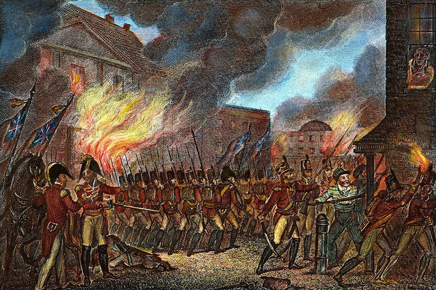 Английские войска захватывают Вашингтон. 1812 год 