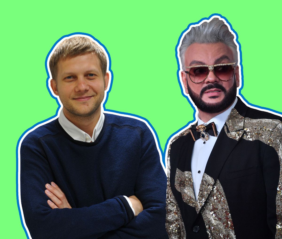 Борис Корчевников, Филипп Киркоров. Фото: Komsomolskaya Pravda/Global Look Press, коллаж РКП