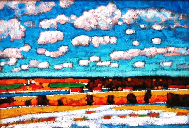 Снег выпал. картон, масло, 40х59, 2007