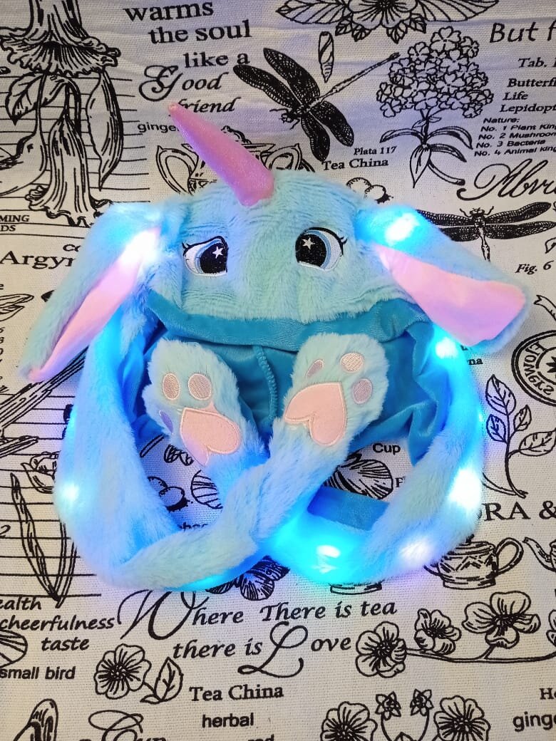 Детская шапка кигуруми с двигающимися ушками Единорог