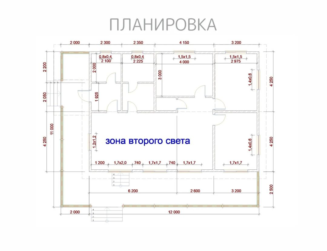 Планировка дома по индивидуальному проекту