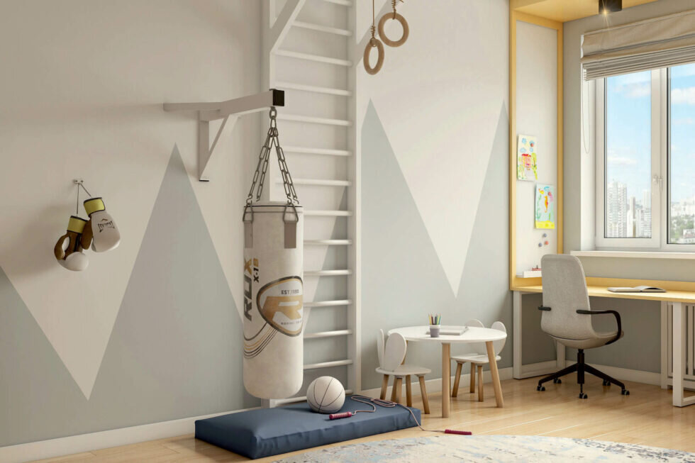 Спортивно-игровой уголок с боксерской грушей
