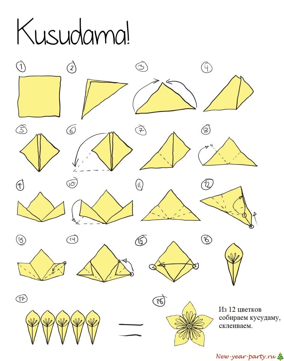 Цветы из оригами из бумаги схемы