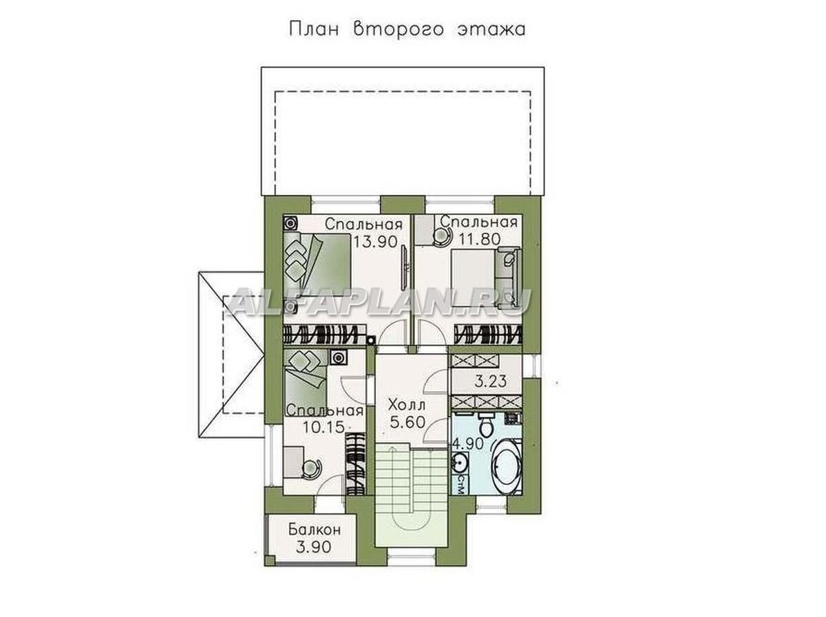 Образец компактности: проект дома для маленького участка «Рациональ» 589А,  114 м2, 3 спальни | Популярные проекты домов Альфаплан | Дзен