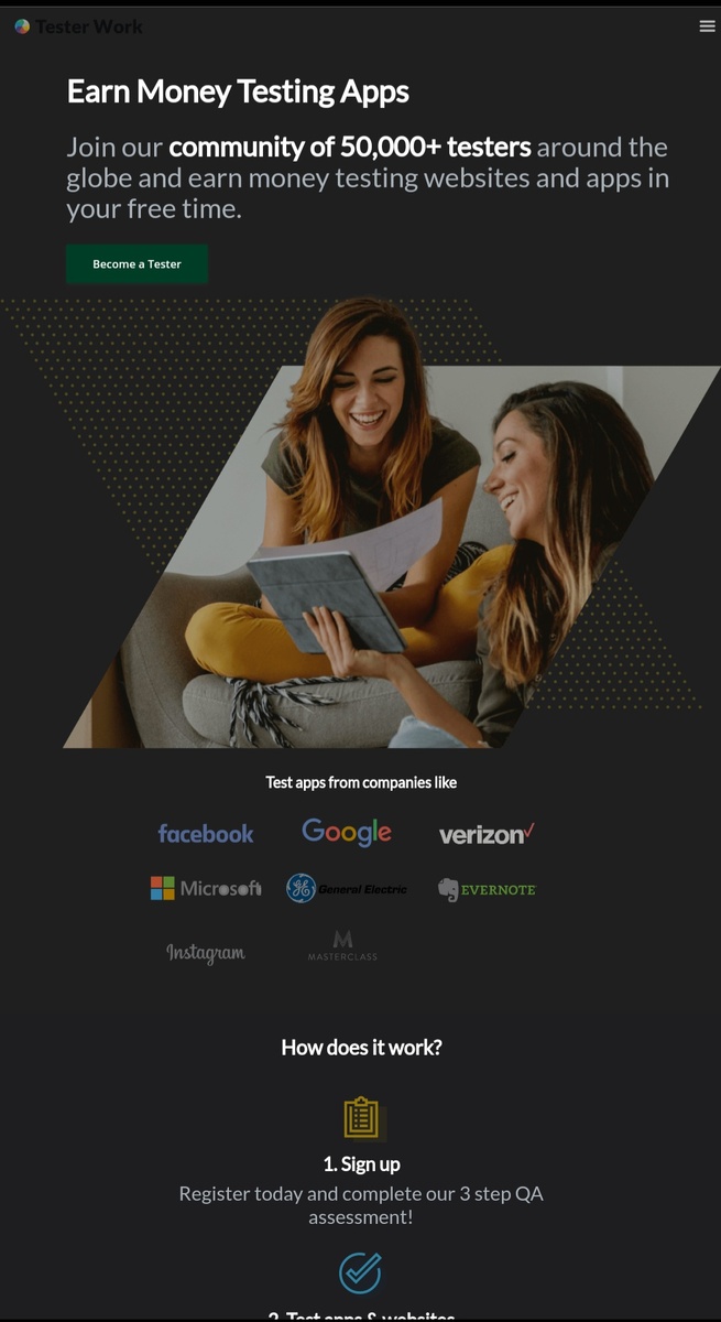 testerwork.com
Оплата $10 за 1 тест.
Если не знаете языка, ничего страшного есть переводчик, заодно и подтянете невольно свои знания, так как будете постоянно видеть оригинал текста и его перевод, какие-то слова да запомните. А потом приложения. А потом переедете в Штаты, ахах, шучу конечно :)