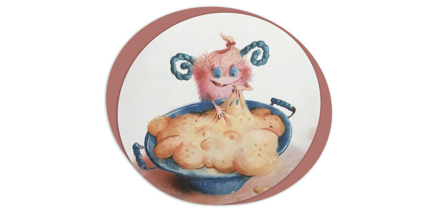 Иллюстрация из книги Ксении Горбуновой "Фукля и тесто". Художник Ольга Колыхалова