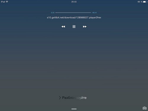 Фото: Элементы управления просмотром на заблокированном экране iPad