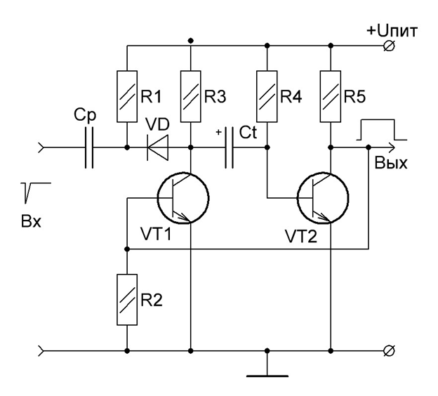 Одновибратор на транзисторе схема