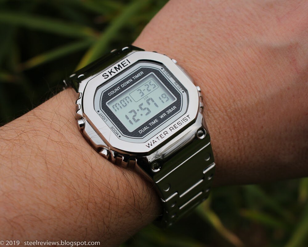 Часы Skmei - копия (или омаж) на стальные Casio G-Shock