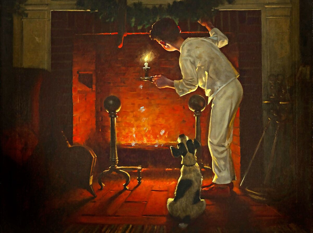 Норман Роквелл «Он идёт?», фрагмент