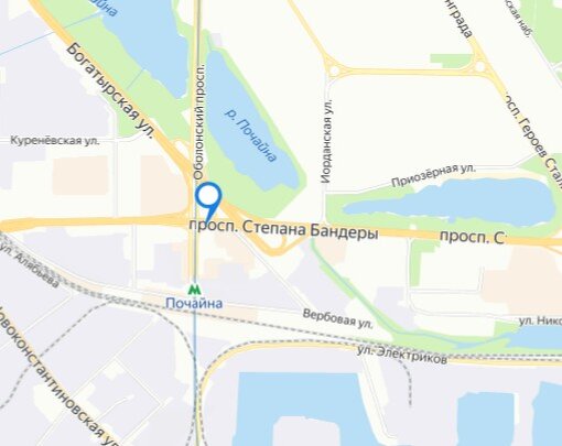 проспект Степана Бандеры. Яндекс карты.