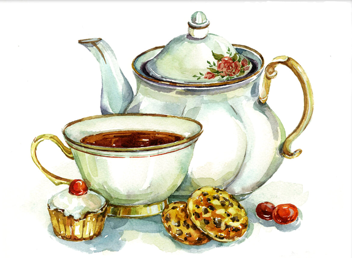 Рисунок на тему чаепитие