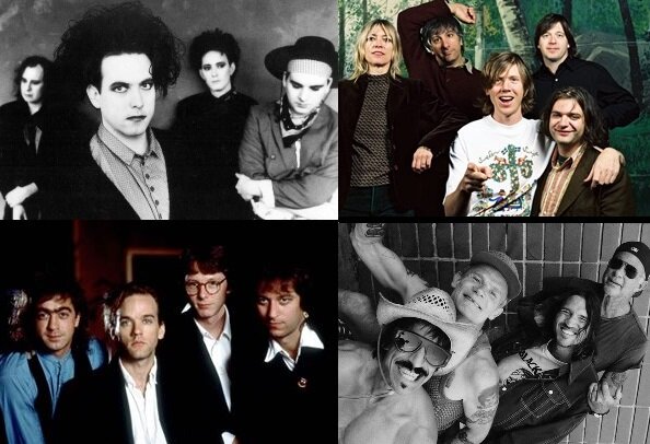 На фото: The Cure, Sonic Youth, R.E.M, Red Hot Chili Peppers