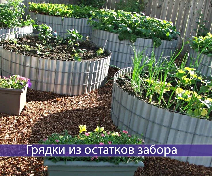 Грядки из остатков забора