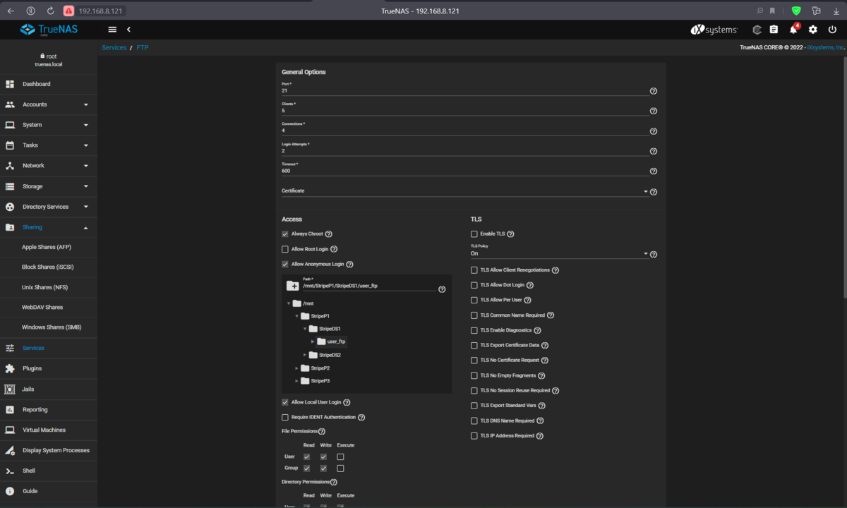 Настройка FTP протокола на сервере