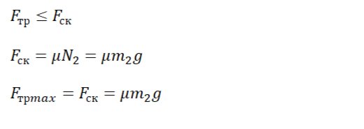 Максимальная сила трения