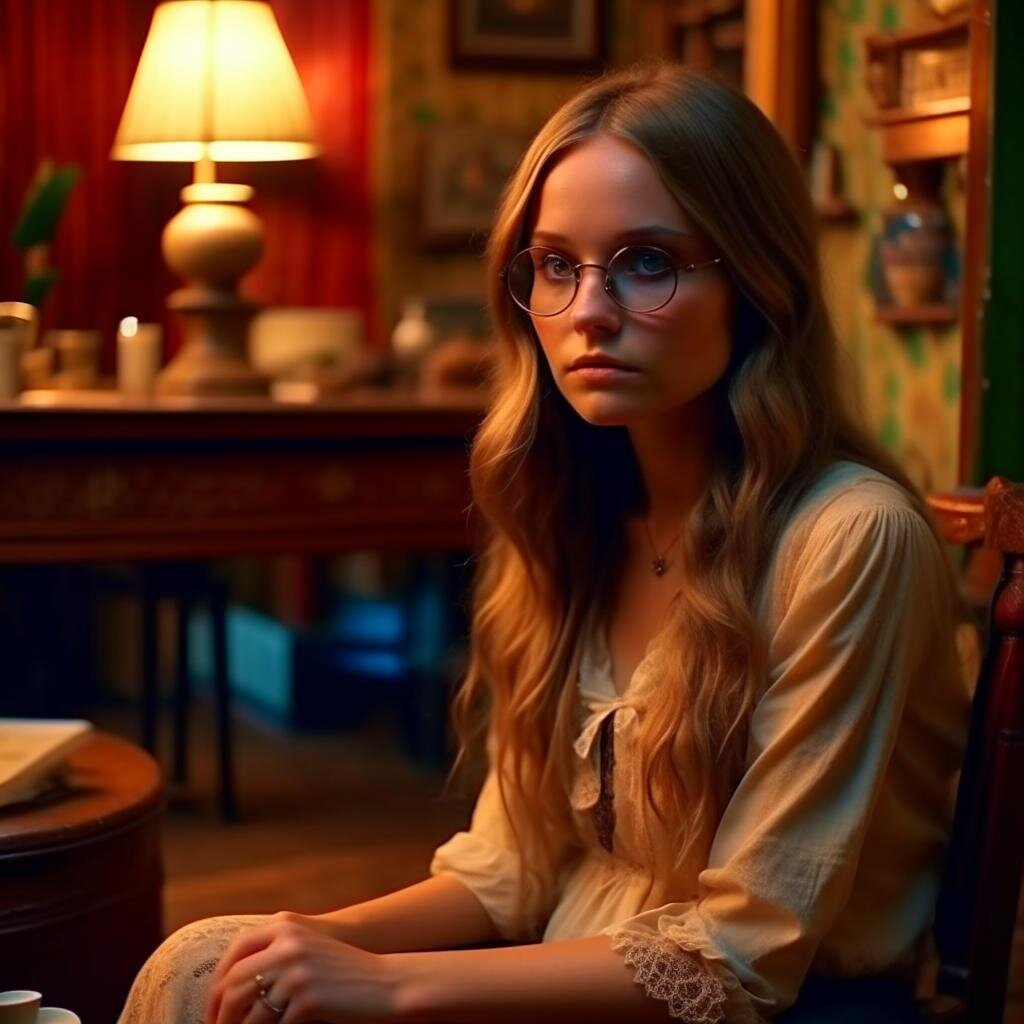 Лена в тихом шоке после сна. Нейросеть Kandinsky 2.2.