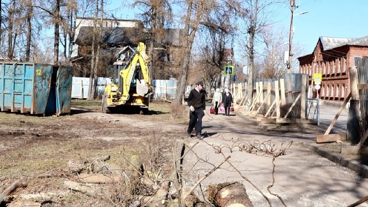 Работы по благоустройству центра Новой Ладоги. Источник: ТГ-канал "Живой город"