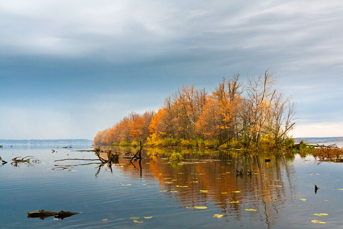 Осень озеро рыбалка