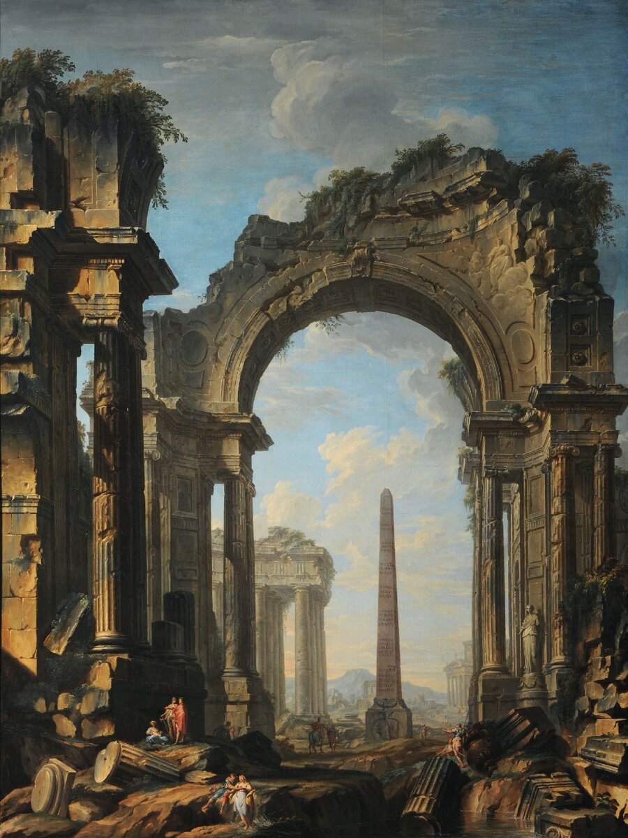 Servandoni, Giovanni Niccolo (1695-1766), Landscape with Ruins (oil on canvas)