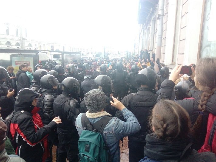 Акция 28 октября 2018 года в Петербурге. Источник: ТГ-канал "Протестный Петербург"