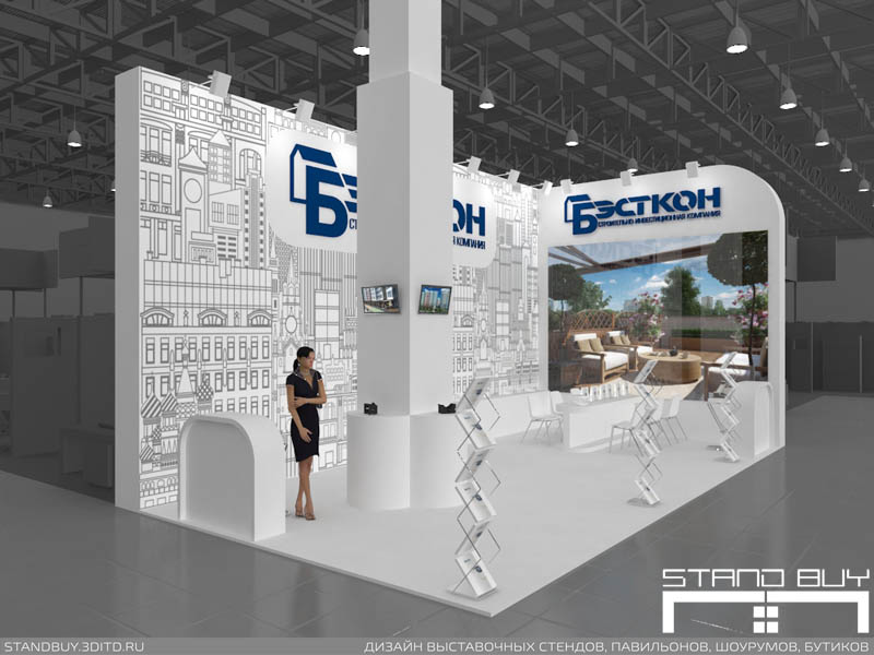 Проект выставочного стенда компании "Бэсткон". Архитектор - Павел Сапов.