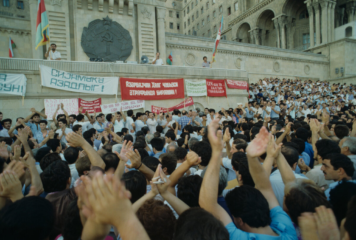 Митинг сторонников Народного фронта Азербайджана, Баку, 1991 год