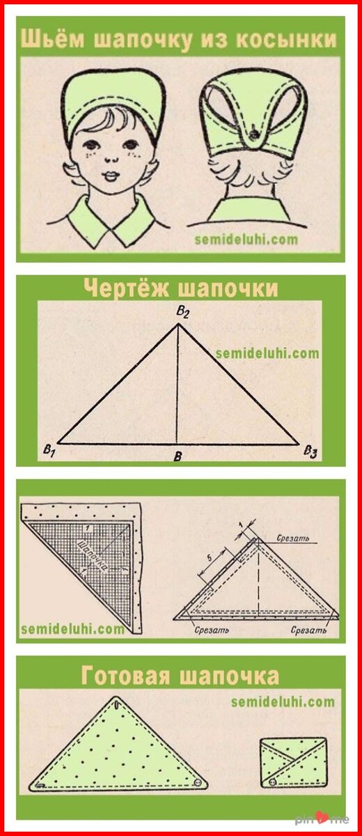 панамка на основе треугольника для дошкольников