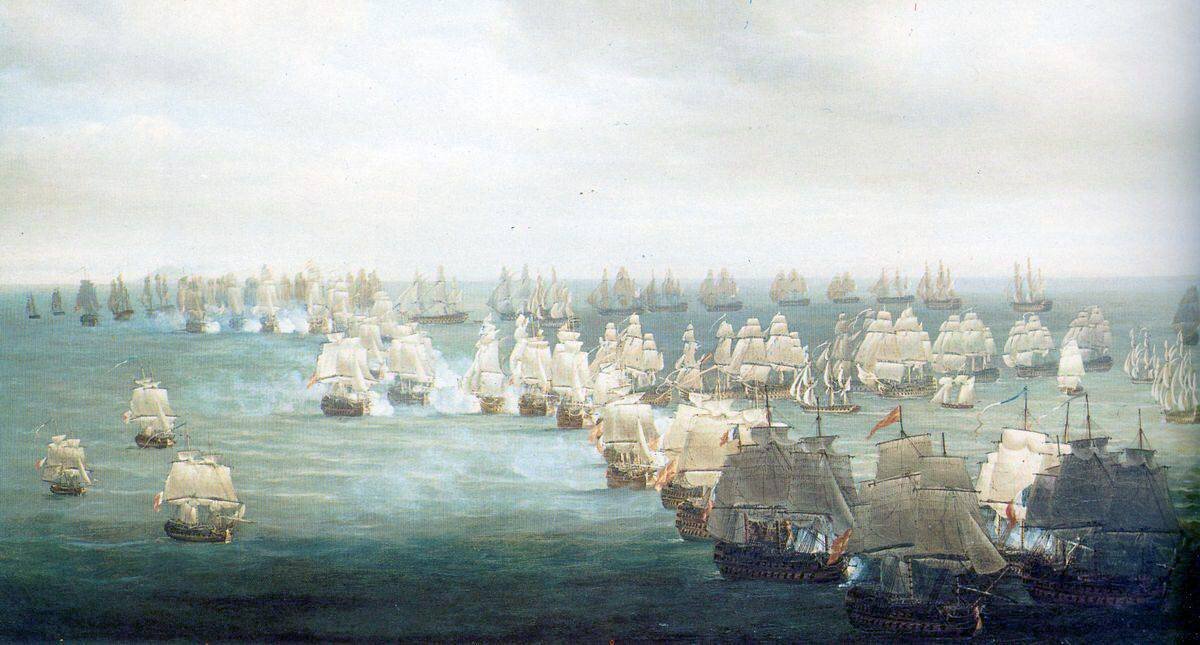 Nicholas Pocock (1740–1821). The Battle of Trafalgar, 21 October 1805. Royal Museums Greenwich