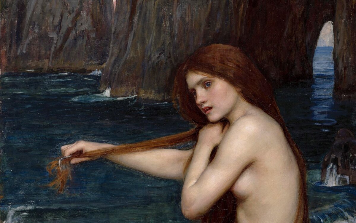 Русалка. Фрагмент. Джон Уильям Уотрехаус. 1901 г. 