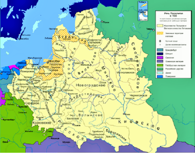 Речь Посполитая в 1635 году.