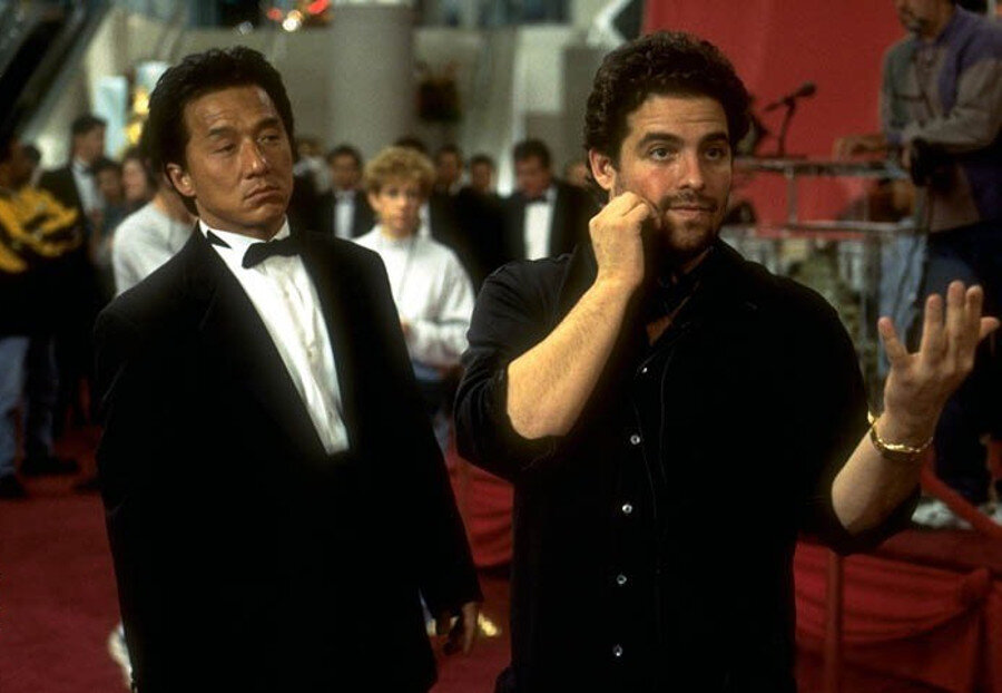 Джеки Чан и Бретт Рэтнер на съёмках фильма