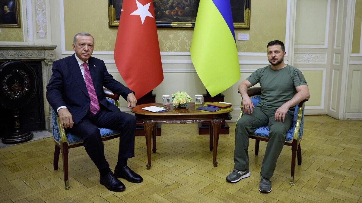    Президент Турции Реджеп Тайип Эрдоган и президент Украины Владимир Зеленский во время встречи во ЛьвовеCC BY 4.0 / Офис президента Украины /