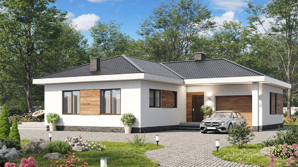 Уютный одноэтажный дом от «АПС ДСК»